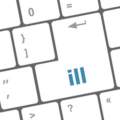Image showing computer keyboard with word ill on enter button