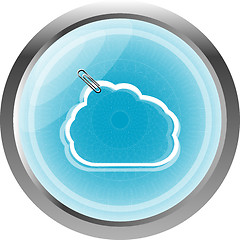 Image showing abstract cloud upload icon button, design element