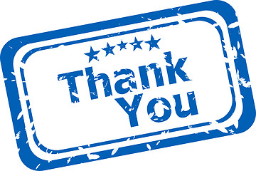 Image showing Stylized stamp showing the term thank you. All on white background