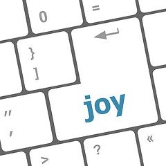 Image showing joy word on computer keyboard pc key