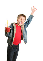 Image showing Happy boy waving