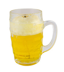 Image showing beer mug with froth isolated on white background 