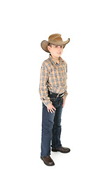 Image showing County boy wearing a cowboy hat