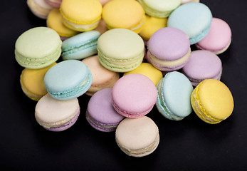 Image showing Macaroons background, colorful cookies