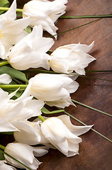 Image showing    Bouquet of white tulips