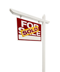 Image showing Sold For Sale Real Estate Sign with Clipping Path