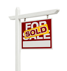 Image showing Sold For Sale Real Estate Sign with Clipping Path