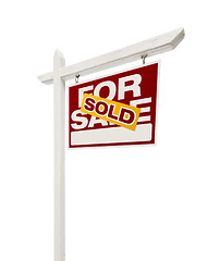 Image showing Sold For Sale Real Estate Sign with Clipping Path