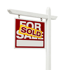 Image showing Sold For Sale Real Estate Sign with Clipping Path
