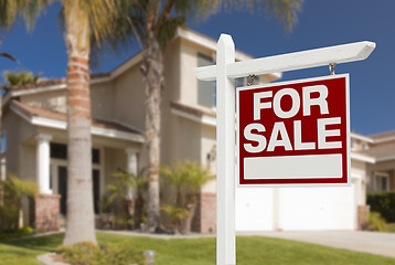 Image showing Home For Sale Sign in Front of New House