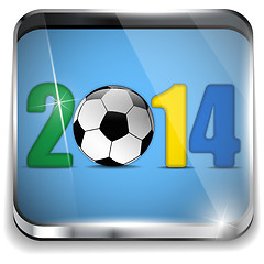 Image showing Brazil 2014 Soccer with Brazilian Flag