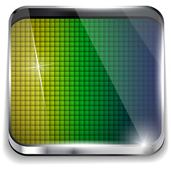 Image showing Brazil Flag Square Yellow Green Blue Background