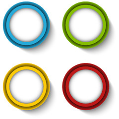 Image showing Set of Four Colorful Buttons  Icons