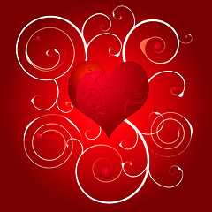 Image showing love heart swirl white