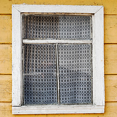 Image showing Old wooden wall with window