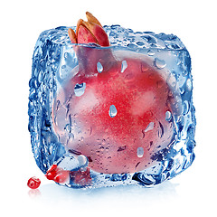 Image showing Pomegranate in ice