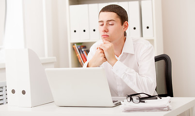 Image showing man working on laptop