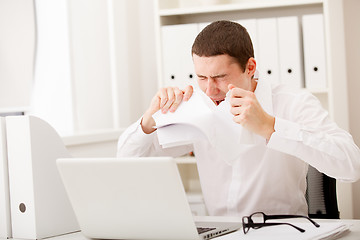 Image showing angry man with document