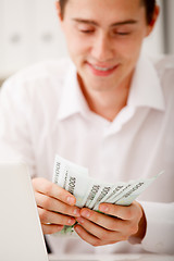 Image showing businessman with cash