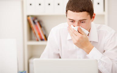 Image showing man having flu