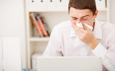 Image showing man having flu