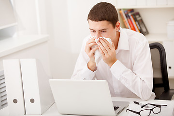 Image showing man having flu