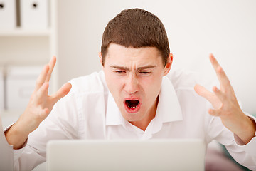 Image showing Angry man screaming