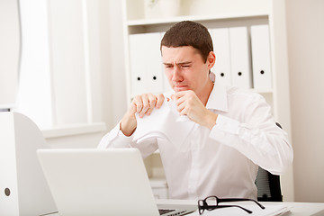 Image showing angry man with document