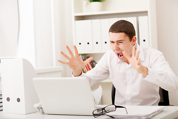 Image showing screaming businessman