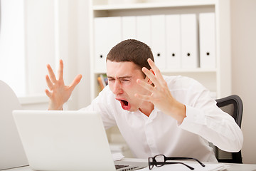 Image showing Angry man screaming