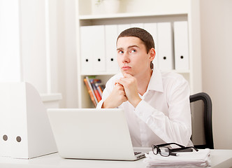 Image showing man working on laptop