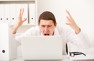 Image showing Angry man screaming