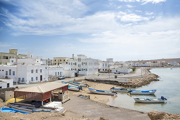 Image showing View to Sur harbor in Oman