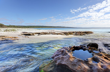 Image showing Flat Rock Creek at southern end of Hyams Beach