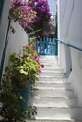 Image showing staircase with flowers