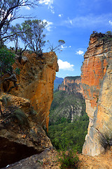 Image showing Burramoko Head and Hanging Rock in NSW Blue Mountains Australia