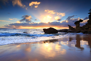 Image showing Beach sunrise at Noraville NSW Australia