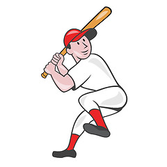 Image showing Baseball Player Batting Leg Up Cartoon