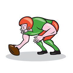 Image showing American Football Center Snap Side Cartoon