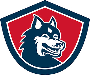 Image showing Siberian Husky Dog Head Shield Retro