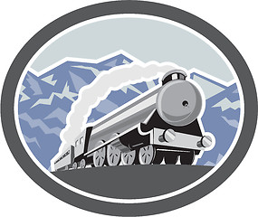 Image showing Steam Train Locomotive Mountains Retro