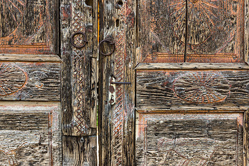 Image showing Vintage wooden door.