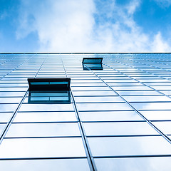 Image showing Modern facade of glass and steel.