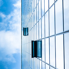 Image showing Modern facade of glass and steel.