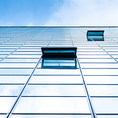 Image showing Modern facade of glass and steel.