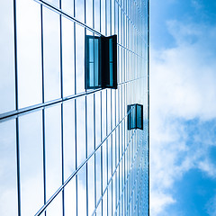 Image showing Modern facade of glass and steel.