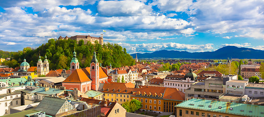 Image showing Panorama of Ljubljana, Slovenia, Europe.