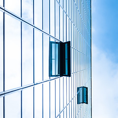 Image showing Modern facade of glass and steel.