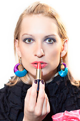 Image showing Beautiful lady with a lipstik.