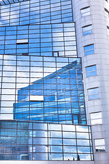 Image showing Modern facade of glass and steel.